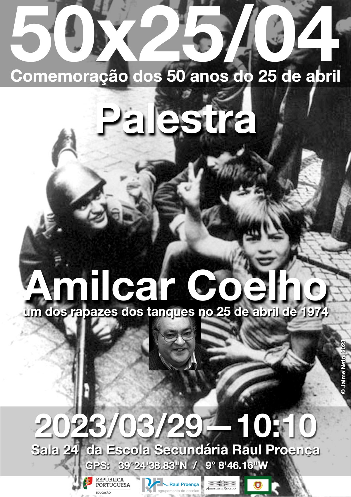 50×25/04—Palestra de Amilcar Coelho, um dos rapazes dos tanques no 25 de abril de&nbsp;1974